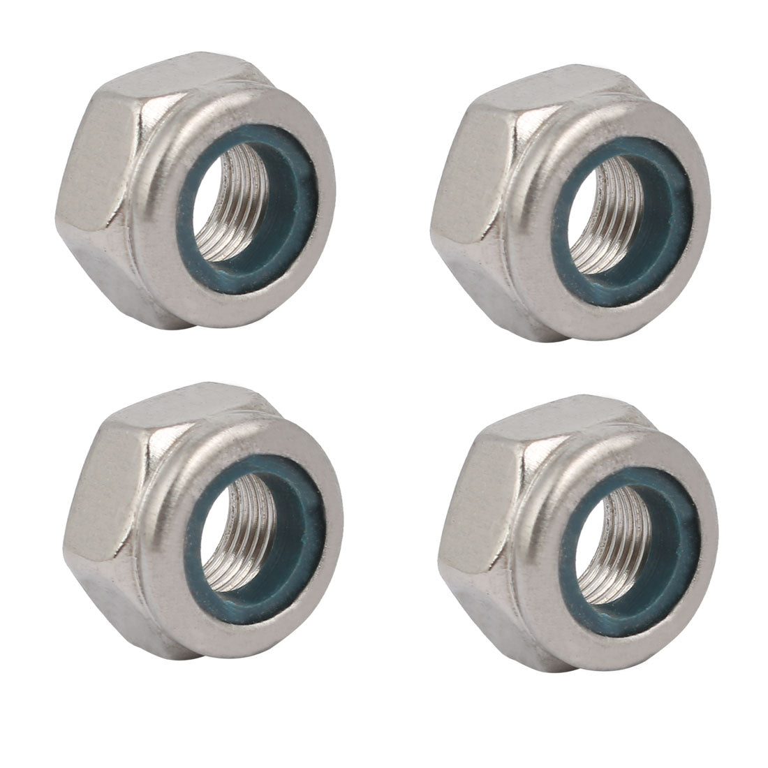 uxcell Uxcell 4pcs M10 x 1mm Pitch Metric Fine Thread 304 Stainless Steel Hex Lock Nuts