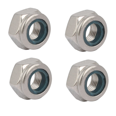 Harfington Uxcell 4pcs M10 x 1mm Pitch Metric Fine Thread 304 Stainless Steel Hex Lock Nuts