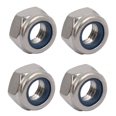 Harfington Uxcell 4pcs M8 x 1.25mm Pitch Metric Thread 304 Stainless Steel Left Hand Lock Nuts