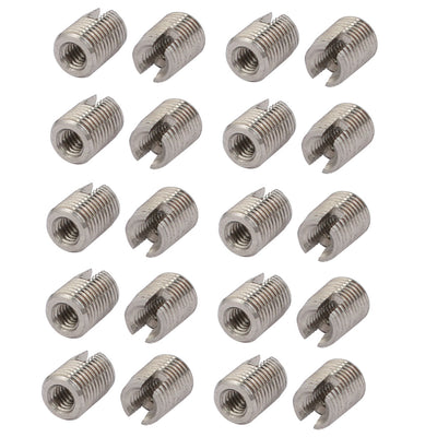 Harfington Uxcell M2.5x6mm 304 Stainless Steel Self Tapping Slotted Thread Insert 20pcs