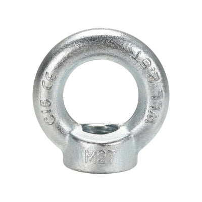 Harfington Uxcell M27 Thread C15 Carbon Steel Zinc Plated DIN582 Lifting Eye Bolt Nut