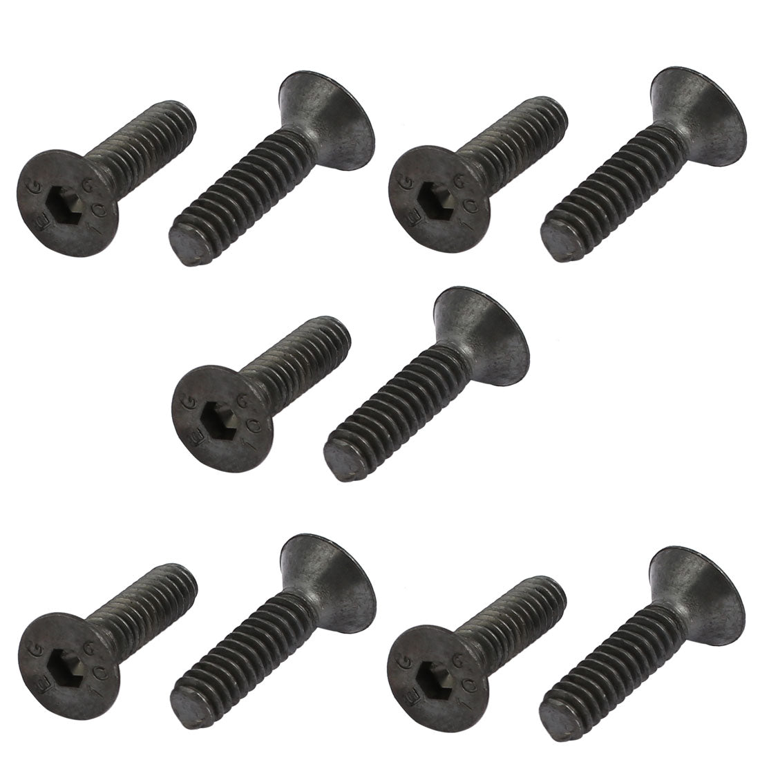 uxcell Uxcell 10pcs 3/16-24 x 3/4" Lergierung Stahl Flachkopf Innensechskantschraube DE de