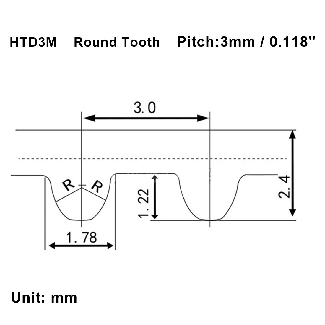 uxcell Uxcell HTD3M 67 Zähne Motor Zahnriemen Gummi 201mm Umfang 15mm Breite