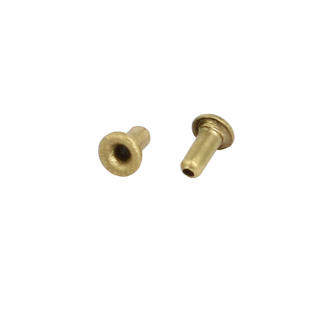 uxcell Uxcell 500pcs M0.9x2.5mm Brass Plated Metal Hollow Eyelets Rivets Gold Tone