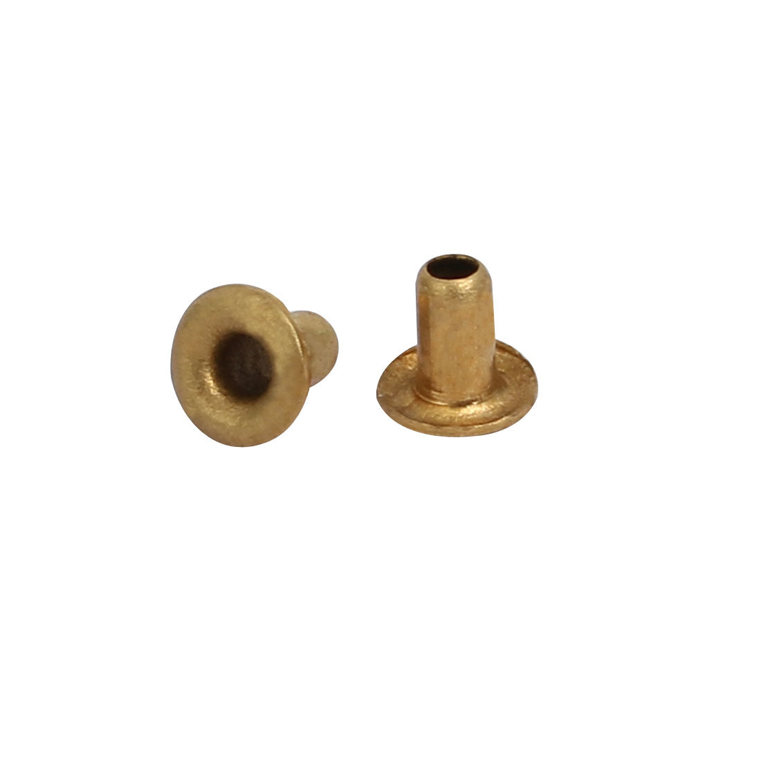 uxcell Uxcell 100pcs M2x3.5mm Brass Plated Metal Hollow Eyelets Rivets Gold Tone