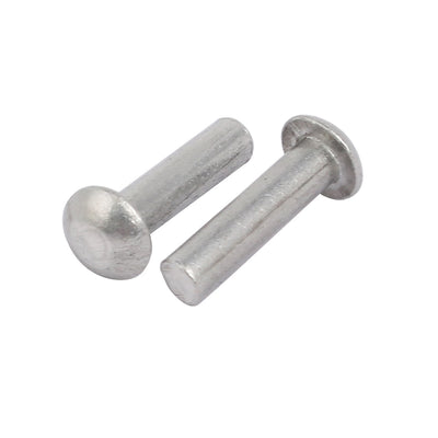 Harfington Uxcell 100pcs M3 x 12mm Aluminum Half Round Head Solid Rivet Fastener Silver Tone