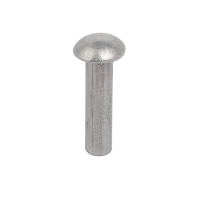 Harfington Uxcell 100pcs M3 x 12mm Aluminum Half Round Head Solid Rivet Fastener Silver Tone