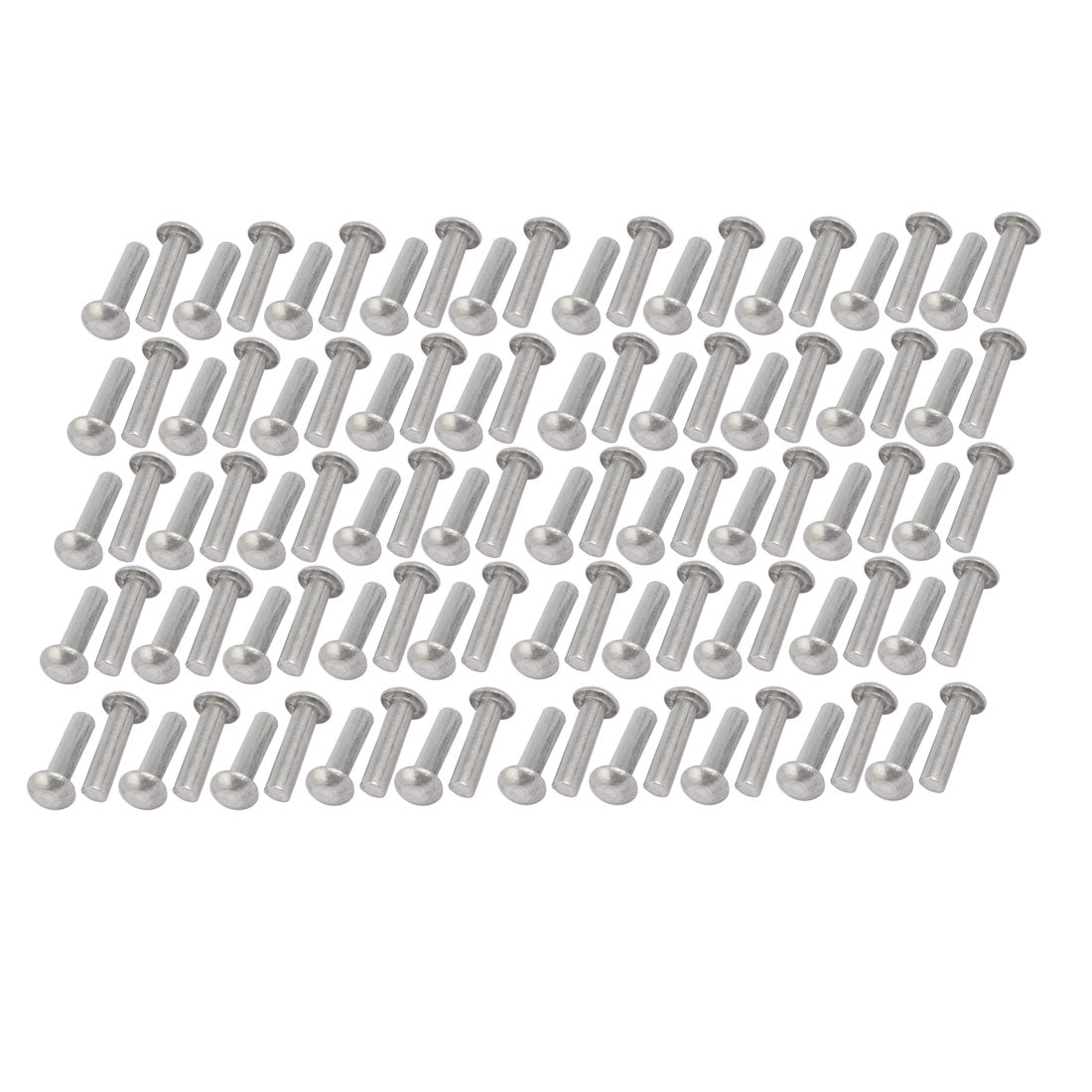 uxcell Uxcell 100pcs M3 x 12mm Aluminum Half Round Head Solid Rivet Fastener Silver Tone