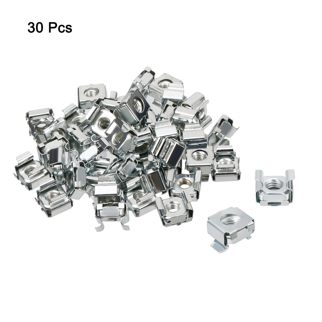 uxcell Uxcell 30 Pack, M8 Cage Nut, Carbon Steel Zinc Plated for Server Shelf Cabinet