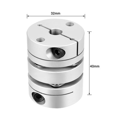 Harfington Uxcell 10mmx14mm Clamp Tight Motor Shaft 2 Diaphragm Coupling accoupler