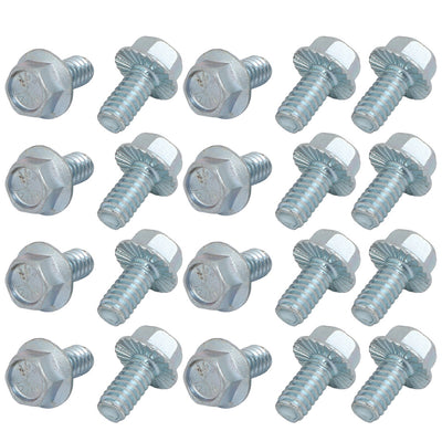 Harfington Uxcell 20Pcs 1/4-20 x 1/2 Inch Thread Carbon Steel Hex Serrated Head Flange Screw Bolt