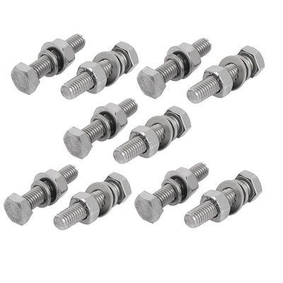 Harfington Uxcell 10 Set M8x40mm 304 Edelstahl Hexagon Schraube mit Niet Waschmaschine Sortiment