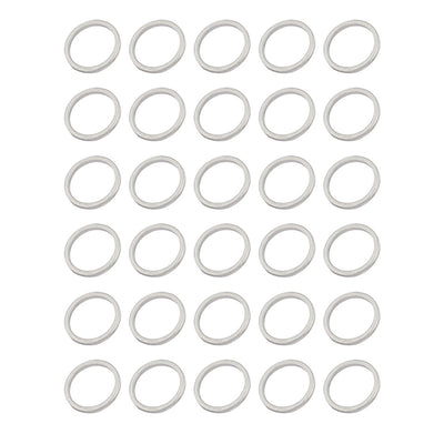 Harfington Uxcell 18mmx22mmx2mm Engine Oil Drain Plug Crush Gasket Aluminum Washer Seals 30pcs