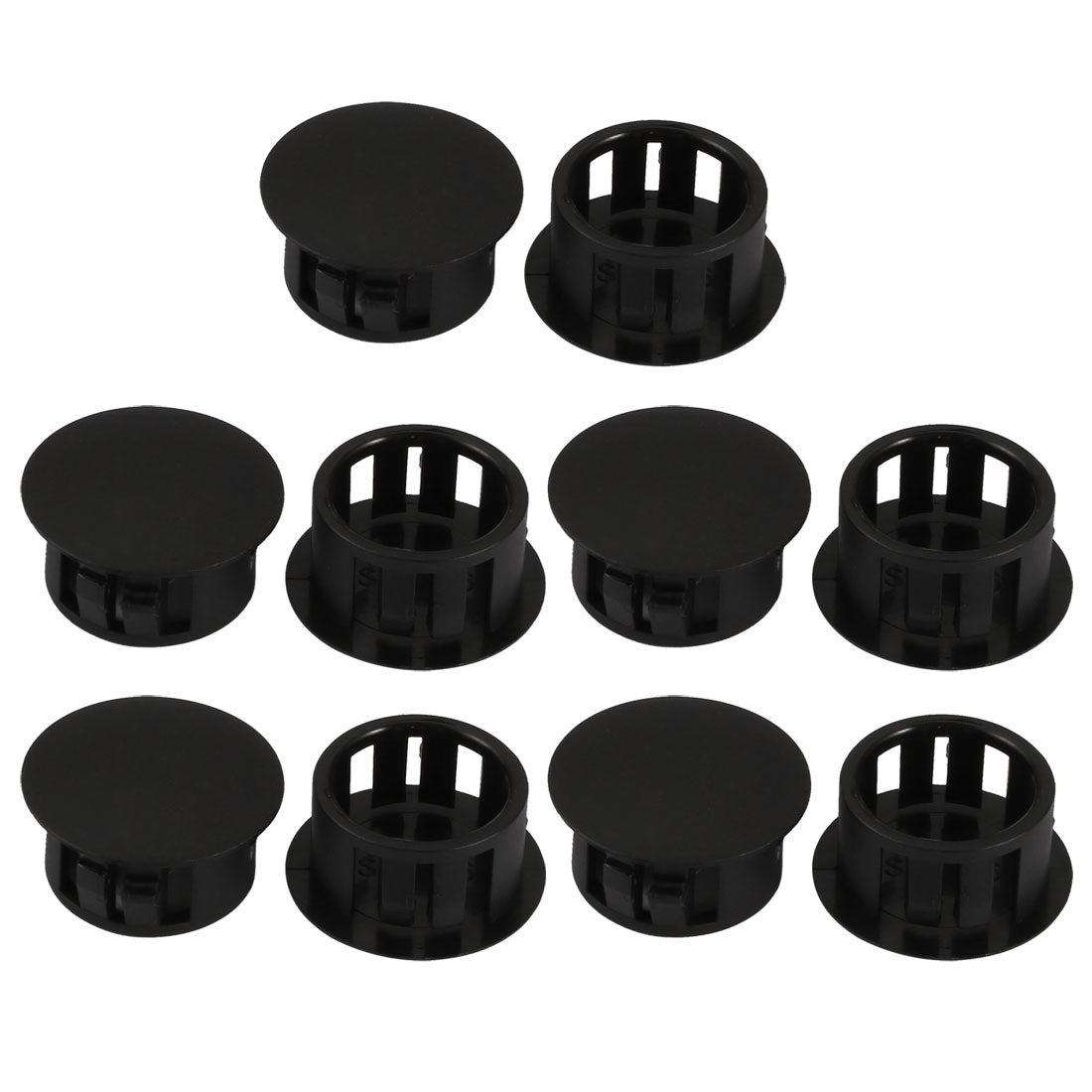 uxcell Uxcell 10pcs 16mm Dia Black Plastic Tubing Plug Door and Window Locking Hole Plugs