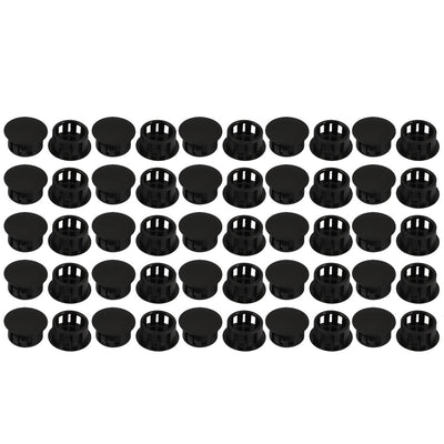 Harfington Uxcell 50pcs 16mm Dia Black Plastic Tubing Plug Door and Window Locking Hole Plugs