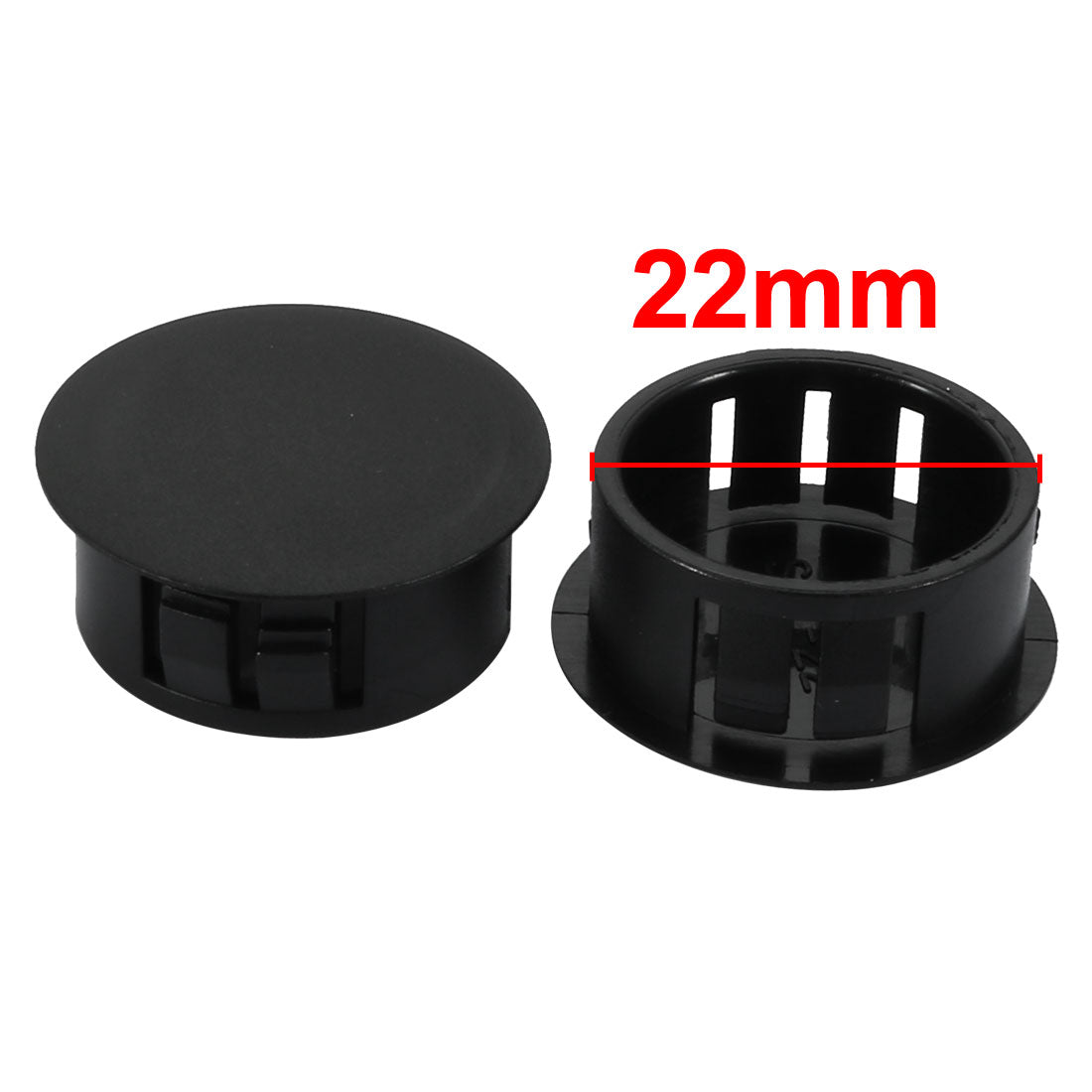 uxcell Uxcell 5pcs 22mm Dia Black Plastic Tubing Plug Door and Window Locking Hole Plugs