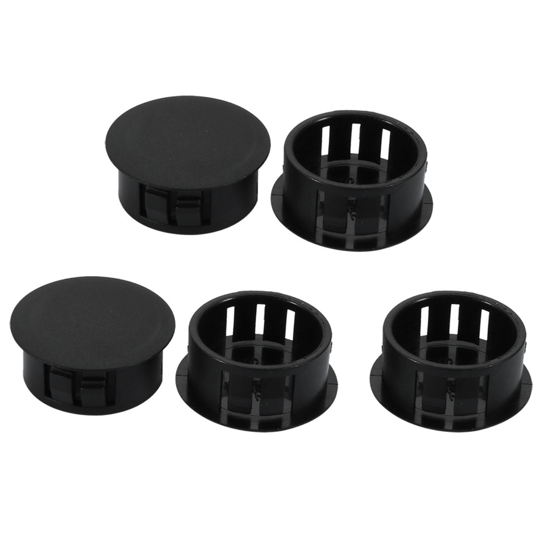 uxcell Uxcell 5pcs 22mm Dia Black Plastic Tubing Plug Door and Window Locking Hole Plugs