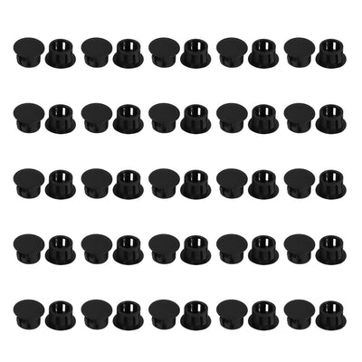 Harfington Uxcell 50pcs 13mm Dia Black Plastic Tubing Plug Door and Window Locking Hole Plugs