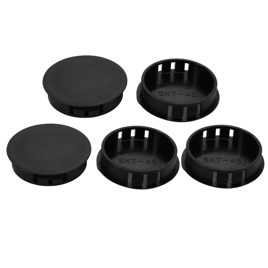 uxcell Uxcell 5pcs 45mm Dia Black Plastic Tubing Plug Door and Window Locking Hole Plugs