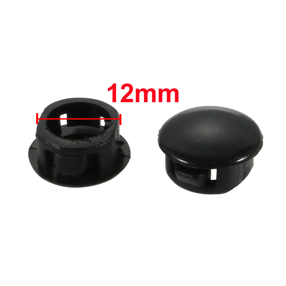 uxcell Uxcell 2pcs 12mm Dia Black Plastic Tubing Plug Door and Window Locking Hole Plugs