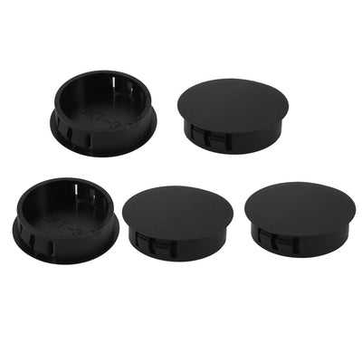 Harfington Uxcell 5pcs 35mm Dia Black Plastic Tubing Plug Door and Window Locking Hole Plugs