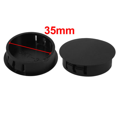 Harfington Uxcell 2pcs 35mm Dia Black Plastic Tubing Plug Door and Window Locking Hole Plugs