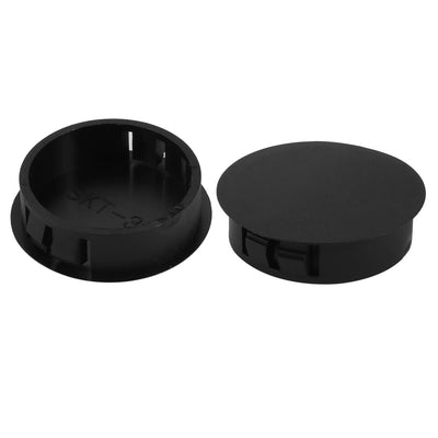 Harfington Uxcell 2pcs 35mm Dia Black Plastic Tubing Plug Door and Window Locking Hole Plugs