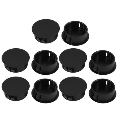 Harfington Uxcell 10pcs 25mm Dia Black Plastic Tubing Plug Door and Window Locking Hole Plugs