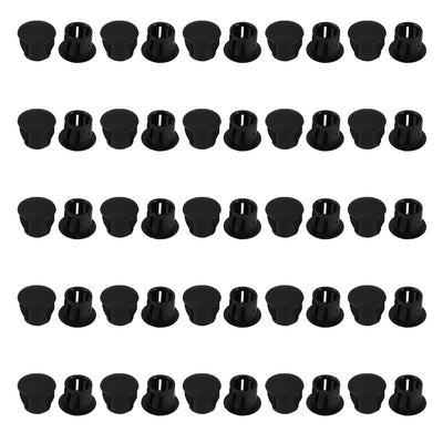 Harfington Uxcell 50pcs 10mm Dia Black Plastic Tubing Plug Door and Window Locking Hole Plugs