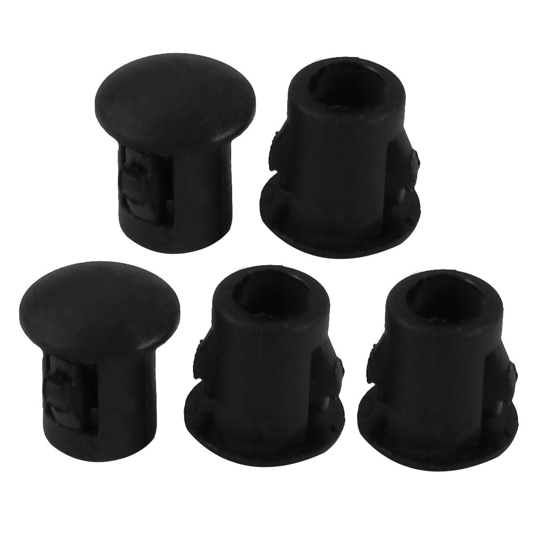 uxcell Uxcell 5pcs 5mm Dia Black Plastic Tubing Plug Door and Window Locking Hole Plugs