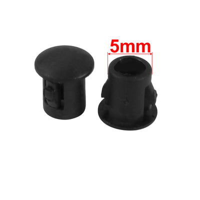 Harfington Uxcell 10pcs 5mm Dia Black Plastic Tubing Plug Door and Window Locking Hole Plugs