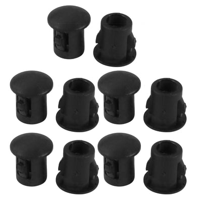 Harfington Uxcell 10pcs 5mm Dia Black Plastic Tubing Plug Door and Window Locking Hole Plugs