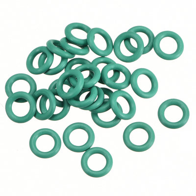 uxcell Uxcell 30pcs 7mm x 1.5mm Size Mechanical Rubber O Ring Oil Seal Gaskets Green