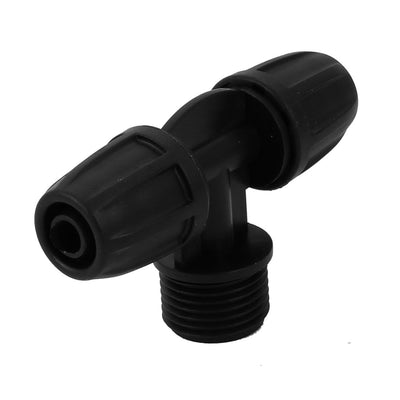 Harfington Uxcell 1/2BSP Garden Hose Nozzle Splitter 8/11 mm 3 Way Barb Hose Connector Black 2pcs