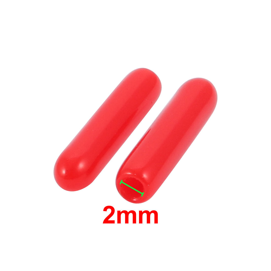 uxcell Uxcell 200Pcs 2mm Inner Dia PVC Flexible Vinyl End Cap Screw Thread Protector Cover Red