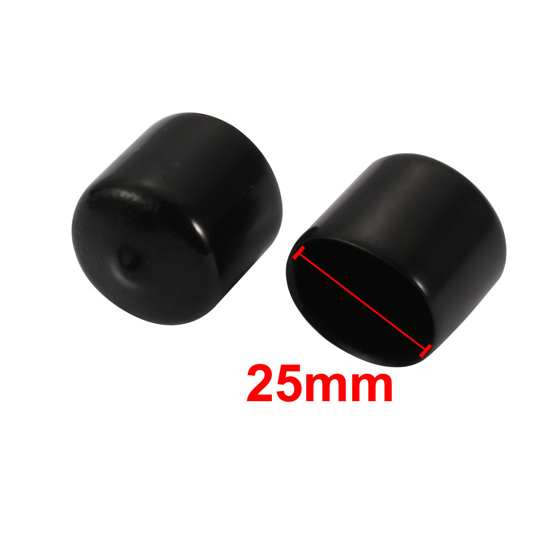 uxcell Uxcell 10Pcs 25mm Inner Dia PVC Flexible Vinyl End Cap Screw Protector Cover Black