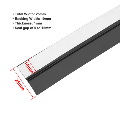 Harfington Uxcell Tür Boden Dichtung 1"(25mm) Breite 4M Länge Dichtungsstreifen Rahmenlos schwarz