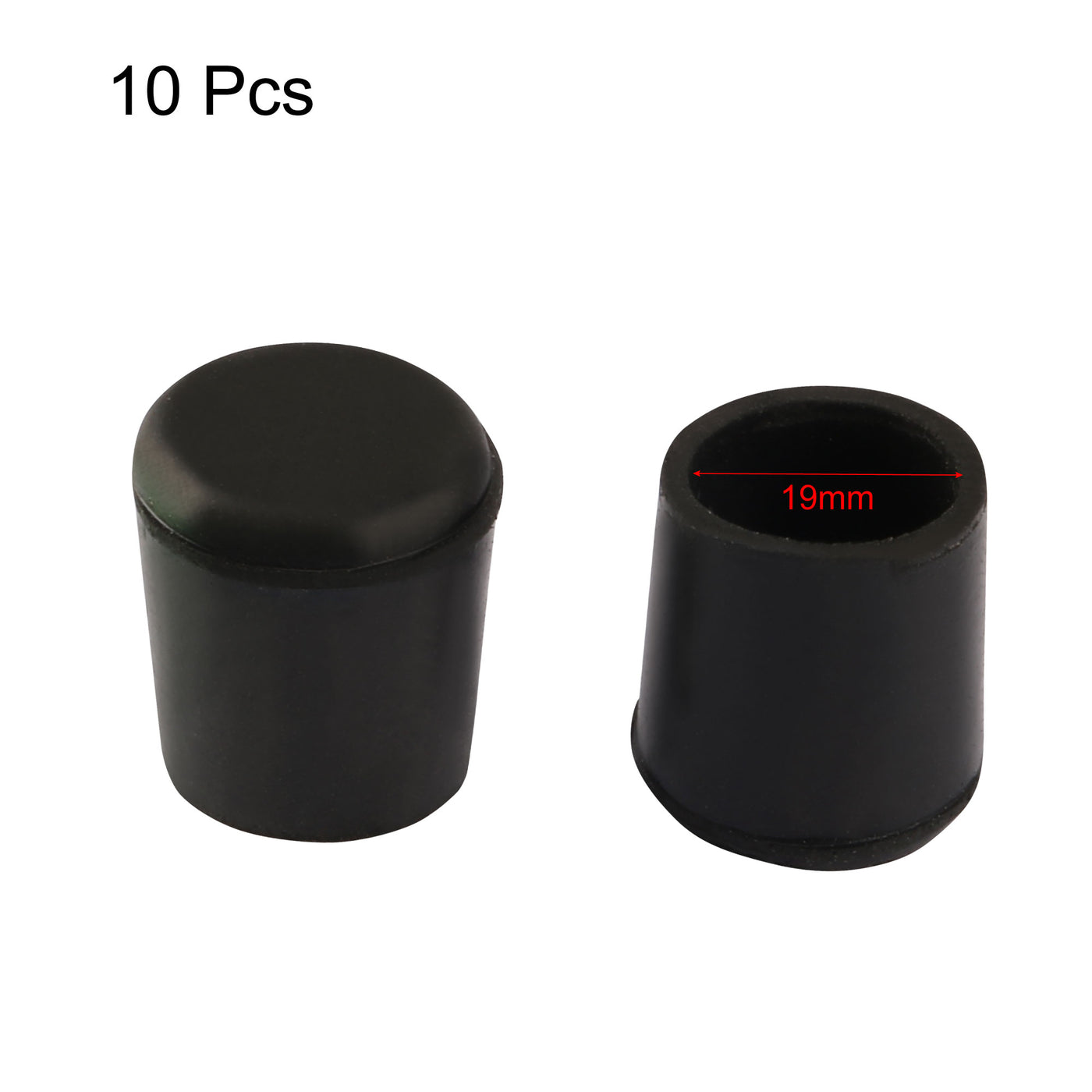 uxcell Uxcell 10pcs Furniture Desk Chair Round Rubber Leg Cap Cover 19mm Inner Diameter Black