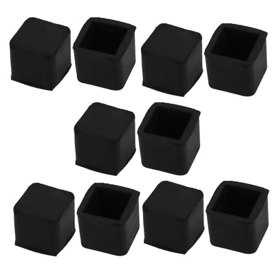 Harfington Uxcell 10Pcs Furniture Table Chair Square Rubber Leg Tip Cap 15mm x 15mm