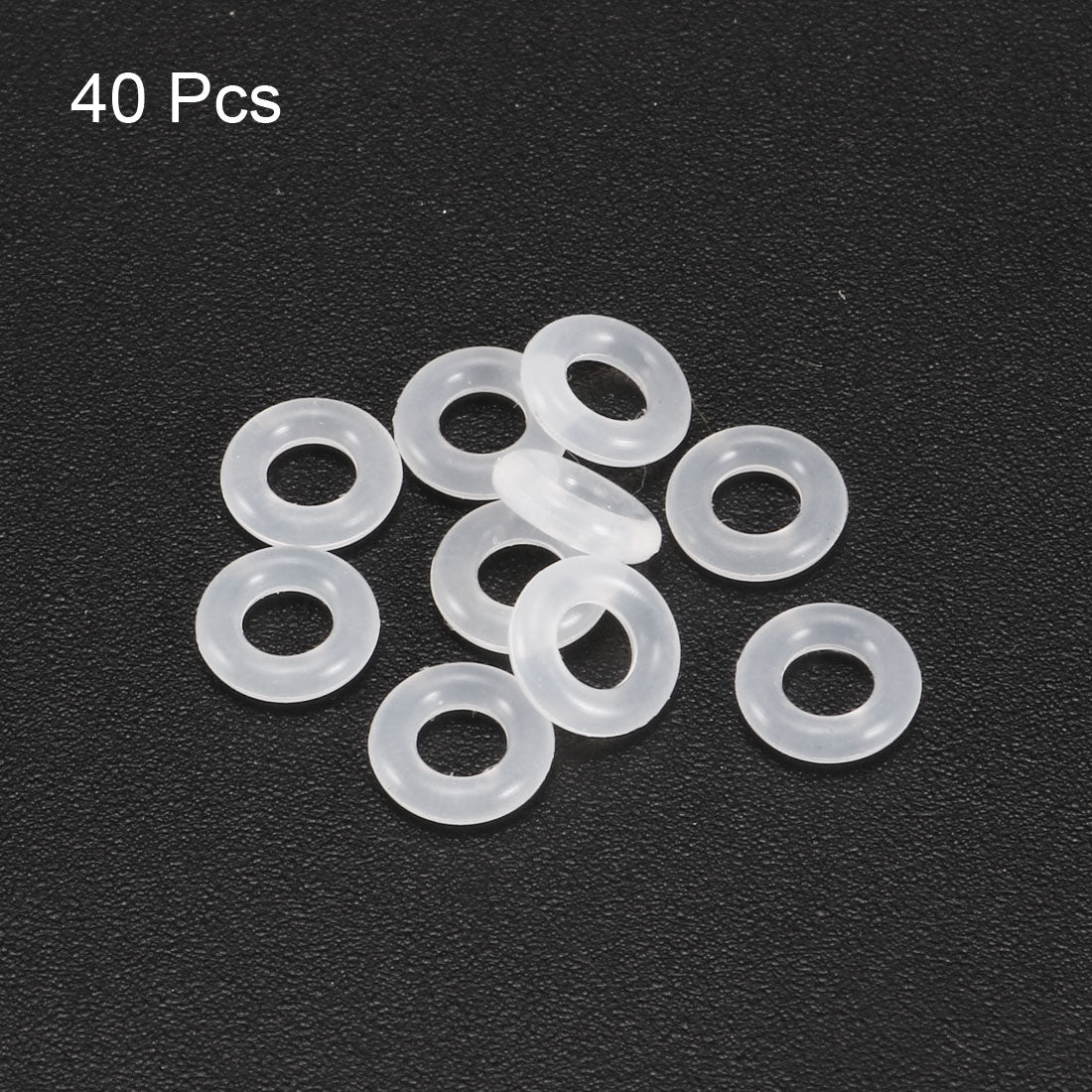 uxcell Uxcell 40pcs 6mm Outer Dia 1.5mm Thickness Sealing Ring O-shape Silicagel Grommet