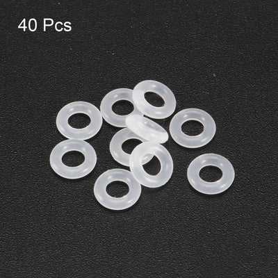 Harfington Uxcell 40pcs 6mm Outer Dia 1.5mm Thickness Sealing Ring O-shape Silicagel Grommet