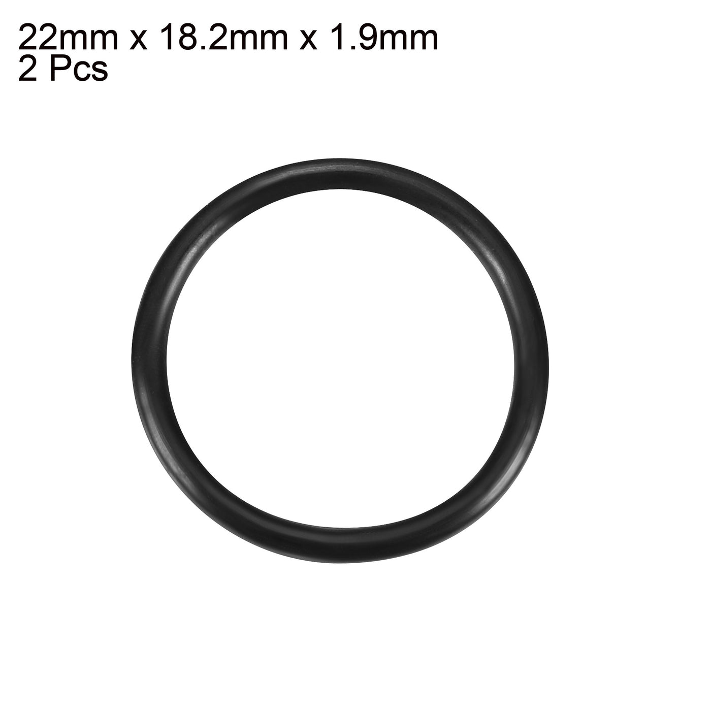 uxcell Uxcell 2pcs Black 22mm Outer Dia 1.9mm Thickness Sealing Ring O-shape Rubber Grommet