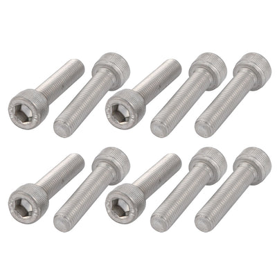 Harfington Uxcell M6x25mm 0.75mm Pitch 304 Stainless Steel Hex Socket Head Cap Screws Bolts 10pcs