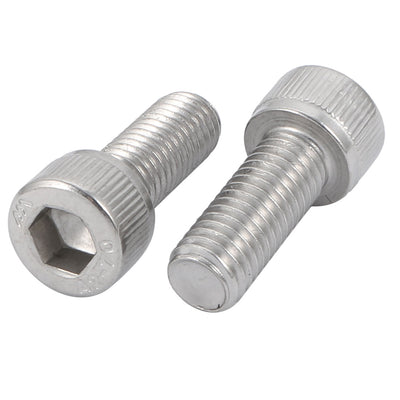 Harfington Uxcell M10x25mm 304 Stainless Steel Left Hand Thread Hex Socket Head Cap Screw Bolt 2pcs