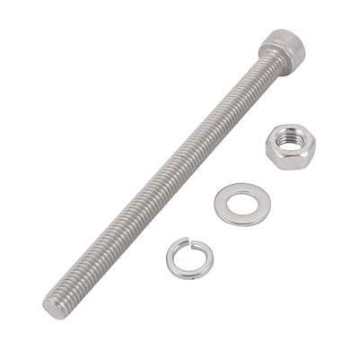 Harfington Uxcell 10Pcs M8x100mm 304 Stainless Steel Knurled Hex Socket Head Bolt Nut Set w Washer