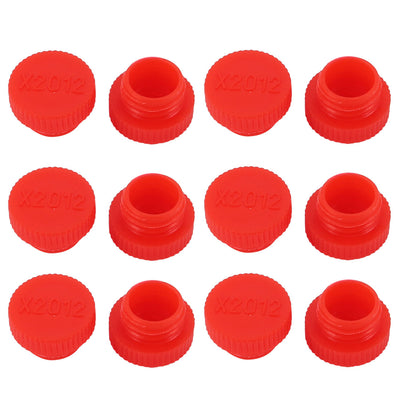 Harfington Uxcell 12pcs M12 x 1.5mm PE External Threaded Tube Insert Cap Screw-in Cover Red