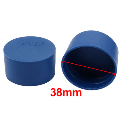 Harfington Uxcell 4pcs 38mm Inner Dia PE Plastic End Cap Bolt Thread Protector Tube Cover Blue