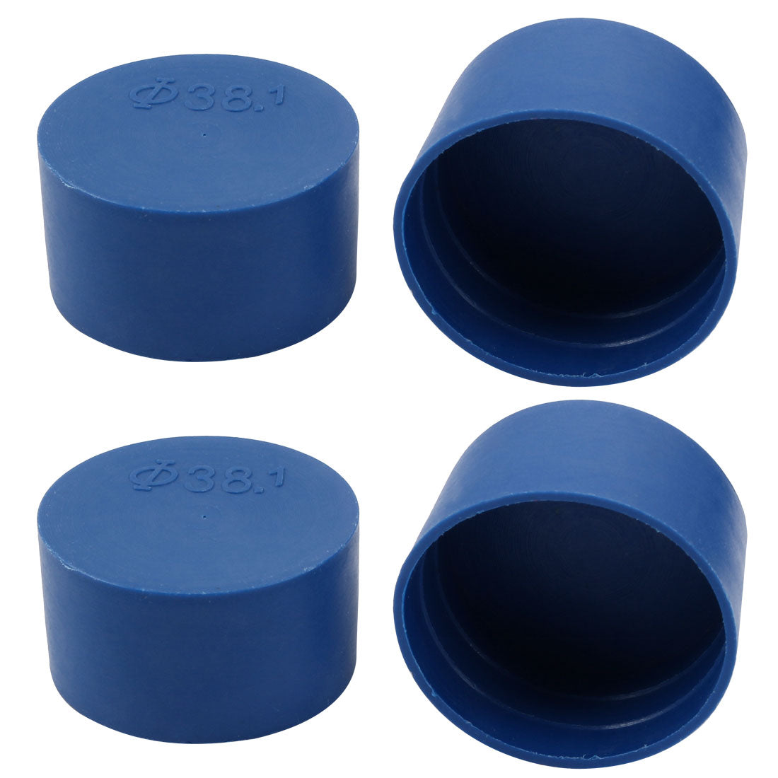 uxcell Uxcell 4pcs 38mm Inner Dia PE Plastic End Cap Bolt Thread Protector Tube Cover Blue