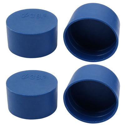 Harfington Uxcell 4pcs 38mm Inner Dia PE Plastic End Cap Bolt Thread Protector Tube Cover Blue