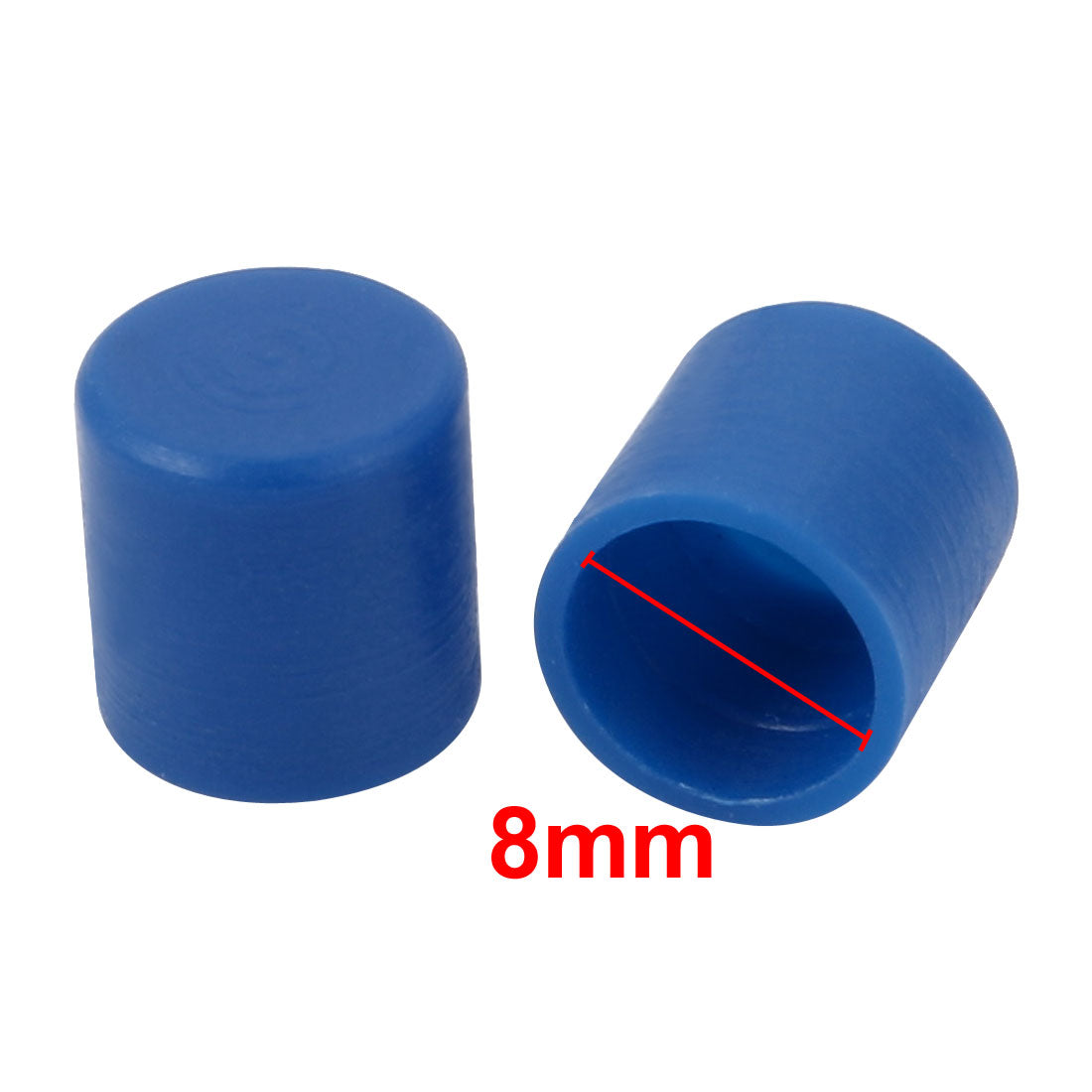 uxcell Uxcell 63pcs 8mm Inner Dia PE Plastic End Cap Bolt Thread Protector Tube Cover Blue